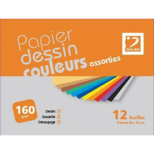 POCHETTE DB COULEURS ASSORTIES 24X32 160G 12F